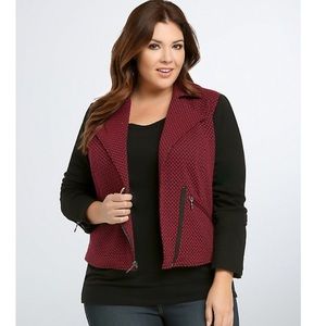 torrid checkered print moto jacket size 2x